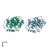 PDB entry 1vc4 coloured by chain, top view.
