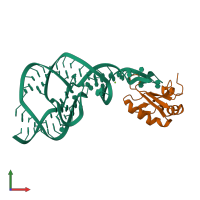 PDB entry 1vc6 coloured by chain, front view.
