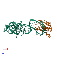 PDB entry 1vc6 coloured by chain, top view.