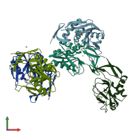 PDB entry 1vch coloured by chain, front view.