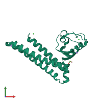 PDB entry 1vct coloured by chain, front view.