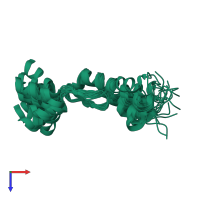 PDB entry 1vdi coloured by chain, ensemble of 20 models, top view.