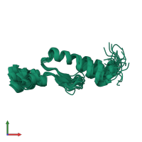 PDB entry 1vdj coloured by chain, ensemble of 20 models, front view.