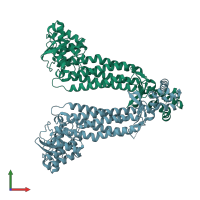 PDB entry 1vdk coloured by chain, front view.