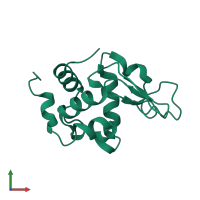PDB entry 1vdq coloured by chain, front view.
