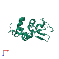 PDB entry 1vdq coloured by chain, top view.