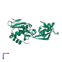 PDB entry 1ve4 coloured by chain, top view.