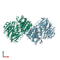 PDB entry 1ve7 coloured by chain, front view.