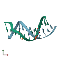 PDB entry 1ve8 coloured by chain, front view.