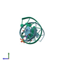 PDB entry 1ve8 coloured by chain, side view.