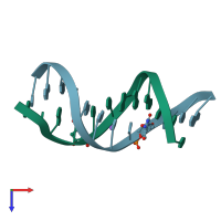 PDB entry 1ve8 coloured by chain, top view.