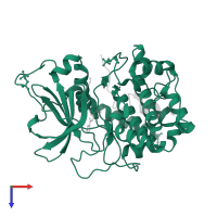 cAMP-dependent protein kinase catalytic subunit alpha in PDB entry 1veb, assembly 1, top view.