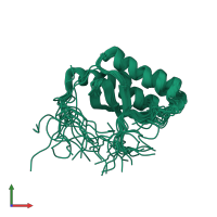 PDB entry 1veh coloured by chain, ensemble of 20 models, front view.