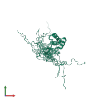 PDB entry 1vek coloured by chain, ensemble of 20 models, front view.