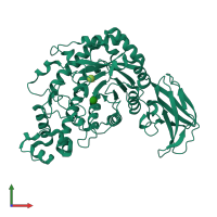 PDB entry 1ven coloured by chain, front view.