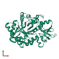 PDB entry 1vf8 coloured by chain, front view.