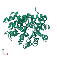 PDB entry 1vfl coloured by chain, front view.