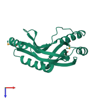 PDB entry 1vgj coloured by chain, top view.