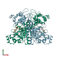 PDB entry 1vgr coloured by chain, front view.