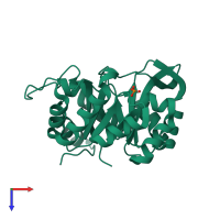 PDB entry 1vh7 coloured by chain, top view.