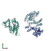 PDB entry 1vht coloured by chain, front view.