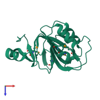 PDB entry 1vi4 coloured by chain, top view.