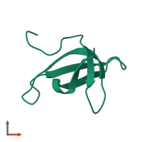 PDB entry 1vie coloured by chain, front view.