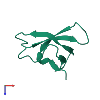 PDB entry 1vie coloured by chain, top view.