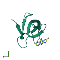 PDB entry 1vif coloured by chain, side view.