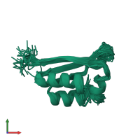 PDB entry 1vig coloured by chain, ensemble of 40 models, front view.