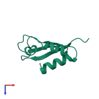 PDB entry 1vih coloured by chain, top view.