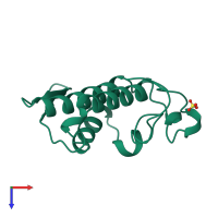 PDB entry 1vip coloured by chain, top view.