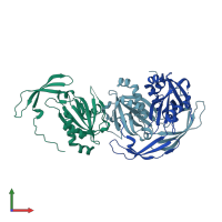 PDB entry 1viq coloured by chain, front view.