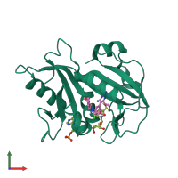 PDB entry 1vj3 coloured by chain, front view.