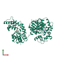 PDB entry 1vj5 coloured by chain, front view.