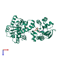 PDB entry 1vjd coloured by chain, top view.