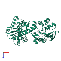 Phosphoglycerate kinase 1 in PDB entry 1vjd, assembly 1, top view.