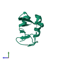 PDB entry 1vjk coloured by chain, side view.