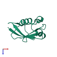 PDB entry 1vjk coloured by chain, top view.