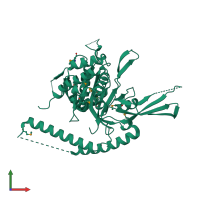 PDB entry 1vjv coloured by chain, front view.