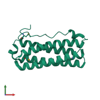 PDB entry 1vjx coloured by chain, front view.