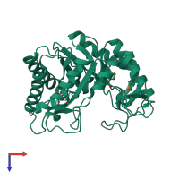 PDB entry 1vjz coloured by chain, top view.