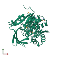 PDB entry 1vk4 coloured by chain, front view.