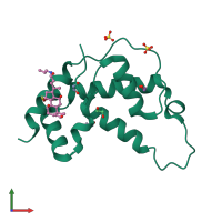 PDB entry 1vk5 coloured by chain, front view.