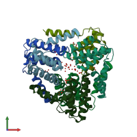 PDB entry 1vke coloured by chain, front view.