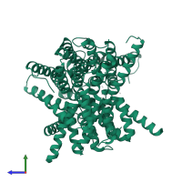 Carboxymuconolactone decarboxylase-like domain-containing protein in PDB entry 1vke, assembly 1, side view.