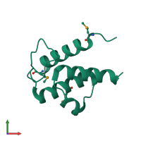 PDB entry 1vku coloured by chain, front view.