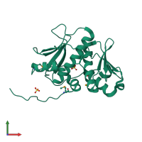 PDB entry 1vkw coloured by chain, front view.