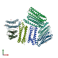 PDB entry 1vlg coloured by chain, front view.