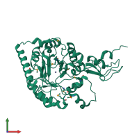PDB entry 1vli coloured by chain, front view.